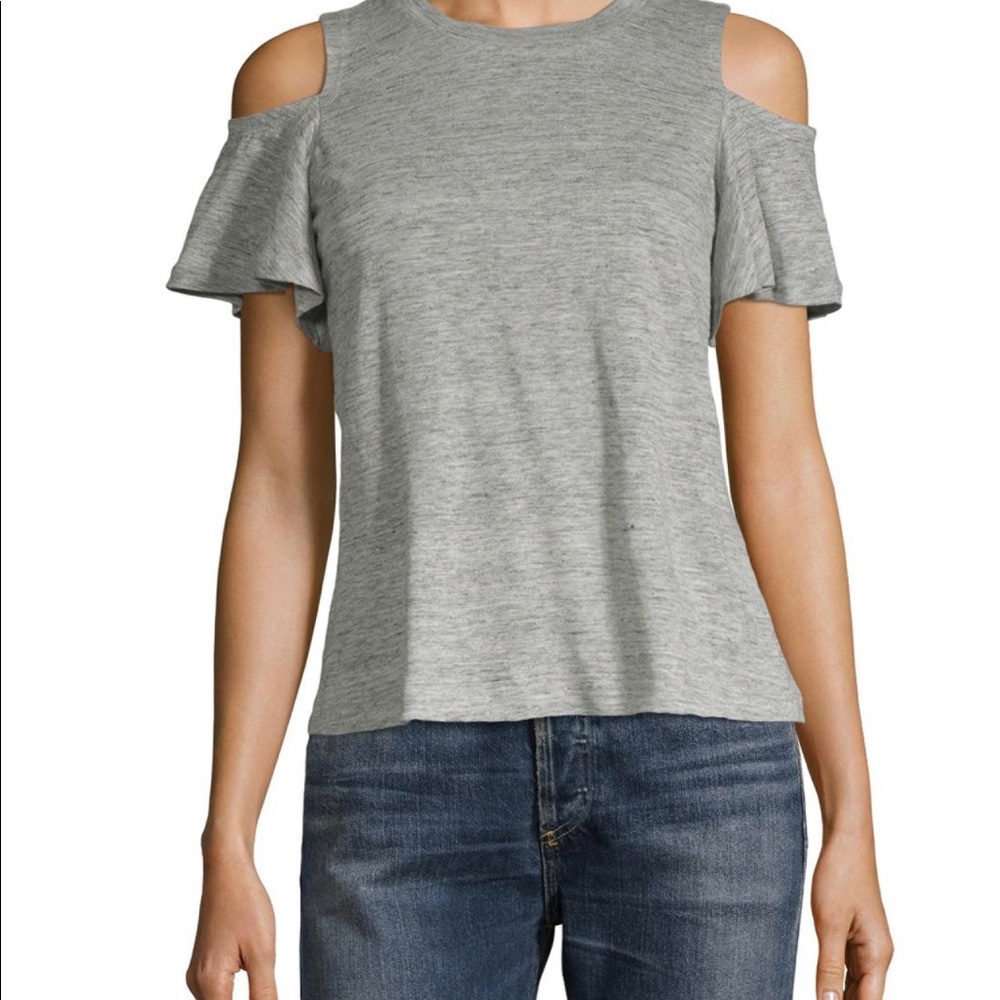 Rebecca Taylor Cold Shoulder Linen Jersey Top
